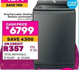 Game Hisense Top Loader Washing Machine (WT5T1625DT) offer