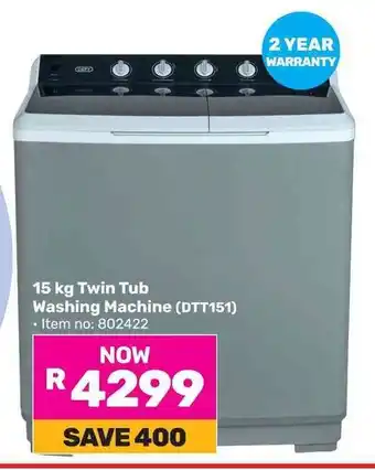 Game DEFY Twin Tub Washing Machine (DTT151) offer