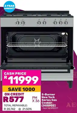 Game DEFY 5-Burner New York Series Gas Cooker (DGS902) offer