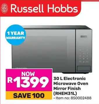 Game Russell Hobbs Electronic Microwave Oven Mirror Finish (RHEM31L) offer