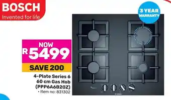 Game BOSCH 4-Plate Series 6 Gas Hob offer