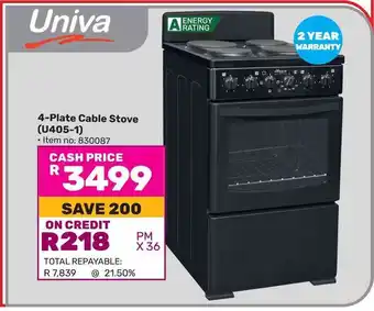 Game Univa 4-Plate Cable Stove (U405-1) offer