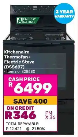 Game DEFY Kitchenaire Thermofan+ Electric Stove (DSS697) offer