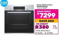 Game BOSCH Series 4 Built-in Oven (HBJ534ESOZ) offer