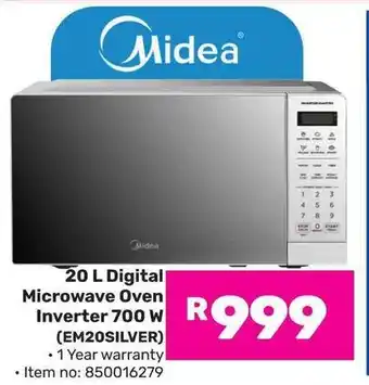 Game Midea Digital Microwave Oven Inverter 700 W (EM20SILVER) offer