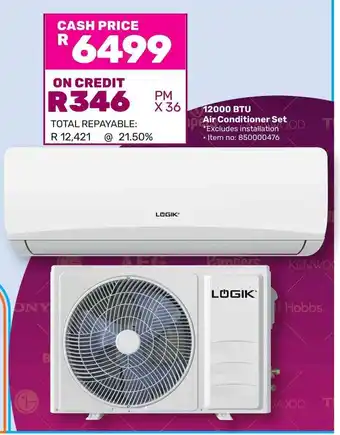 Game LOGIK 12000 BTU Air Conditioner Set offer