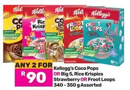 Game Kellogg's Coco Pops OR Big 5, Rice Krispies Strawberry OR Froot Loops Assorted offer