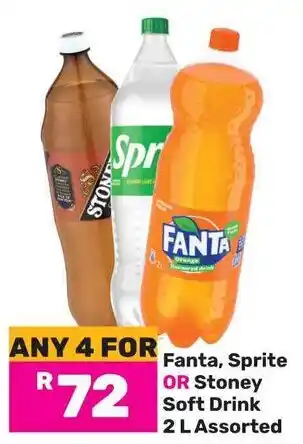 Game Fanta, Sprite OR Stoney Soft Drink Assorted offer