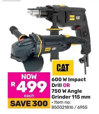 Game CAT 600 W Impact Drill OR 750 W Angle Grinder offer