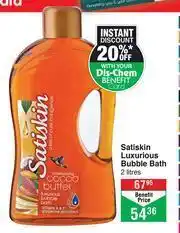 Dis-Chem Satiskin Luxurious Bubble Bath-2Ltr offer