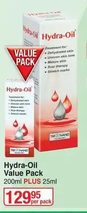 Dis-Chem Hydra Oil Value Pack 200ml Plus 25ml-Per Pack offer