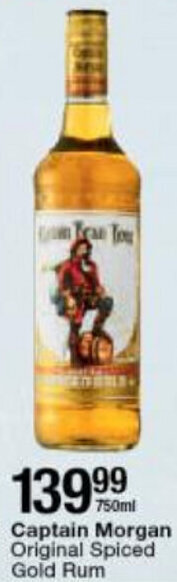Checkers Liquor Shop Captain Morgan Original Spiced Gold Rum 750ml offer