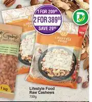 Dis-Chem Lifestyle Food Raw Cashews-750g offer