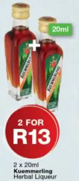 Checkers Liquor Shop Kuemmerling Herbal Liqueur 2x20ml offer