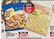 Dis-Chem Gaby's Cashew Raw Or Salted Splits-1Kg Each offer