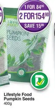 Dis-Chem Lifestyle Food Pumpkin Seeds-400g offer