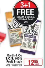 Dis-Chem Earth & Co S.O.S 100% Fruit Snack-20g Each offer
