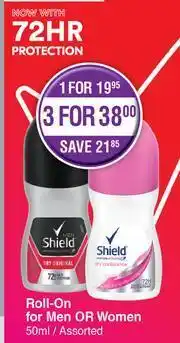 Dis-Chem Shield Roll On For Men Or Women Assorted-50ml offer
