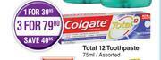 Dis-Chem Colgate Total 12 Toothpaste Assorted-75ml offer