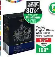 Dis-Chem Yardley English Blazer After Shave Assorted-100ml offer