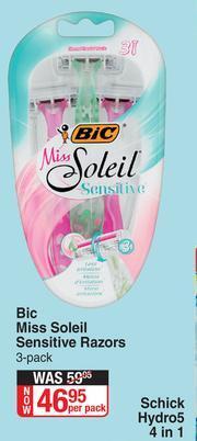 Dis-Chem Bic Miss Soleil Sensitive Razors 3 Pack-Per Pack offer