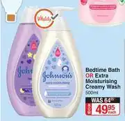 Dis-Chem Johnson's Bedtime Bath Or Extra Moisturising Creamy Wash-500ml Each offer