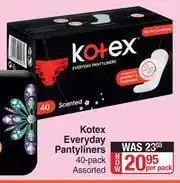 Dis-Chem Kotex Everyday Pantyliners Assorted-40's Per Pack offer