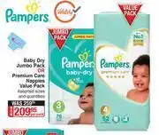 Dis-Chem Pampers Baby Dry Jumbo Pack Or Premium Care Nappies Value Pack-Per Pack offer