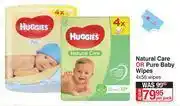 Dis-Chem Huggies Natural Care Or Pure Baby Wipes-4x56's Wipes Per Pack offer