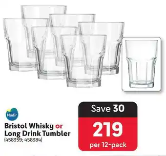 Makro Bristol Whisky or Long Drink Tumbler offer