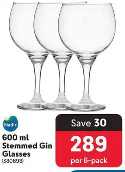 Makro Nadir stemmed gin glasses offer