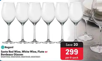 Makro Regent Sante Red Wine, White Wine, Flute or Bordeaux Glasses offer