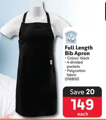 Makro Full Length Bib Apron offer