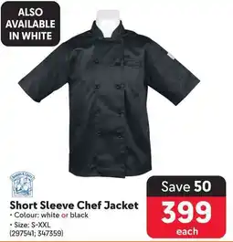 Makro Short Sleeve Chef Jacket offer