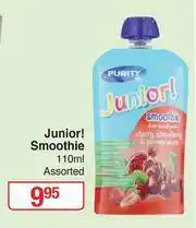 Dis-Chem Purity Junior! Smoothie Assorted-110ml offer