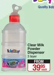 Dis-Chem Baby Things Clear Milk Powder Dispenser 3 Layer-Each offer