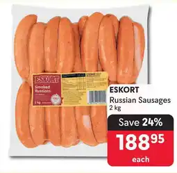 Makro ESKORT Russian Sausages offer