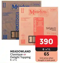 Makro MEADOWLAND Classique or Delight Topping offer