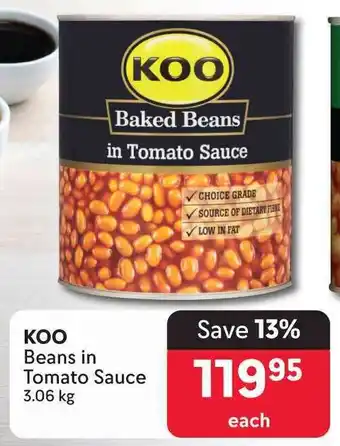 Makro KOO Beans in Tomato Sauce offer