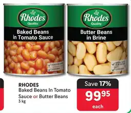 Makro RHODES Baked Beans In Tomato Sauce or Butter Beans offer