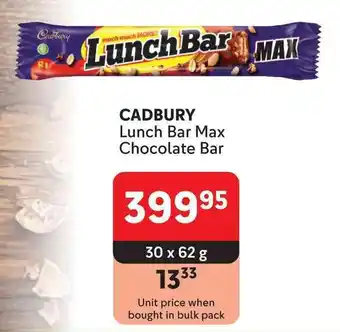 Makro CADBURY Lunch Bar Max Chocolate Bar offer