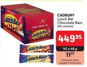 Makro CADBURY Lunch Bar Chocolate Bars offer