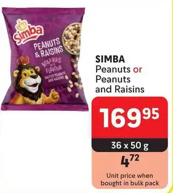 Makro SIMBA Peanuts or Peanuts and Raisins offer