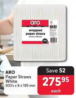 Makro ARO Paper Straws White offer