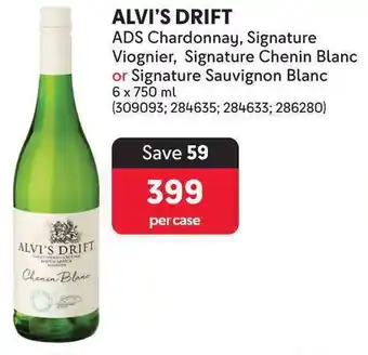 Makro ALVI'S DRIFT ADS Chardonnay, Signature Viognier, Signature Chenin Blanc or Signature Sauvignon Blanc offer