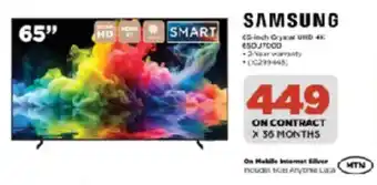 HiFi Corp SAMSUNG 65-inch Crystal UHD 4K TV offer