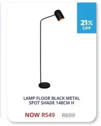 Decofurn Lamp floor black metal spot shade offer