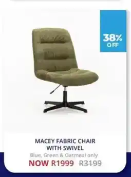 Decofurn Macey fabric chair with swivel offer