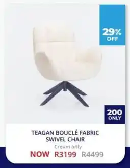 Decofurn Teagan bouclé fabric swivel chair offer