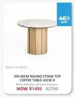 Decofurn Vin round stone top coffee table offer